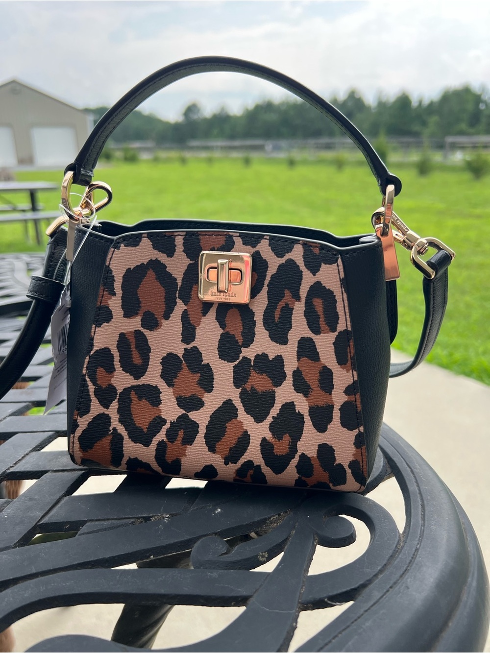 Kate Spade ♠️ Phoebe spotted leopard print top handle bag NWT